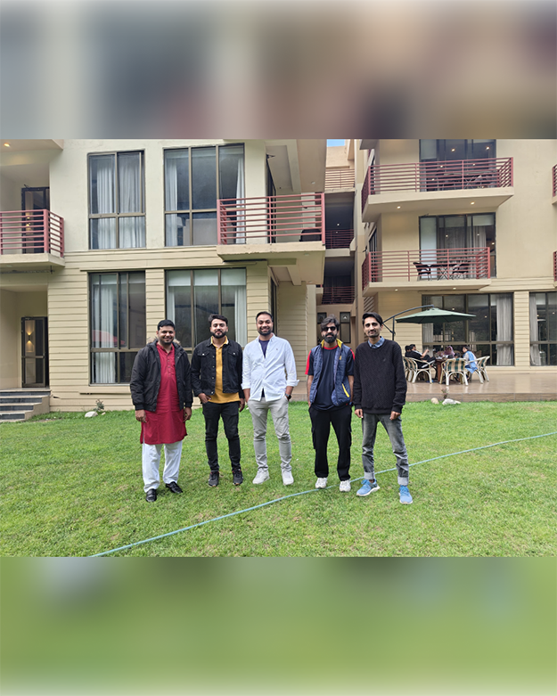 With colleagues at the resort — annual trip