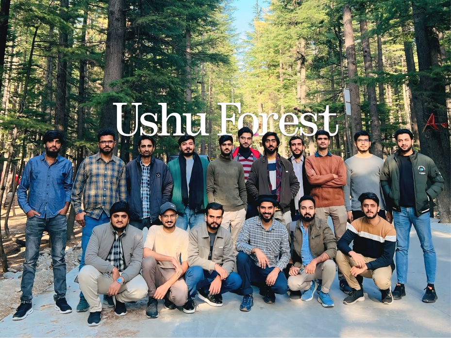 Group photo in Ushu Forest, Kalam — 2025