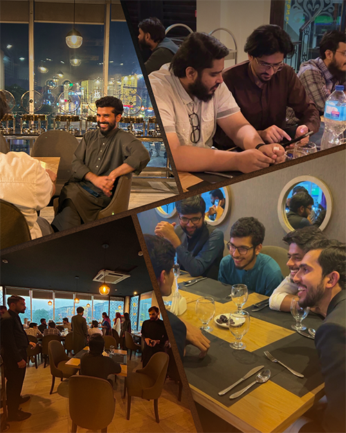 Team dinner moments collage
