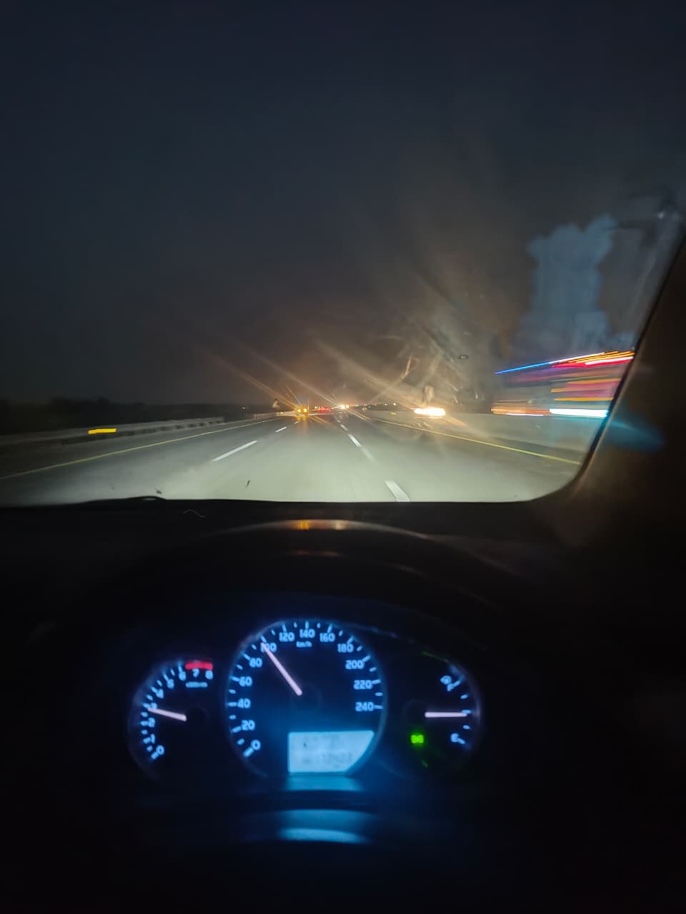 Night drive on the motorway