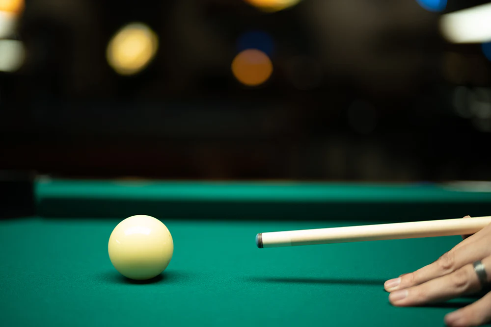 Cue ball on the table