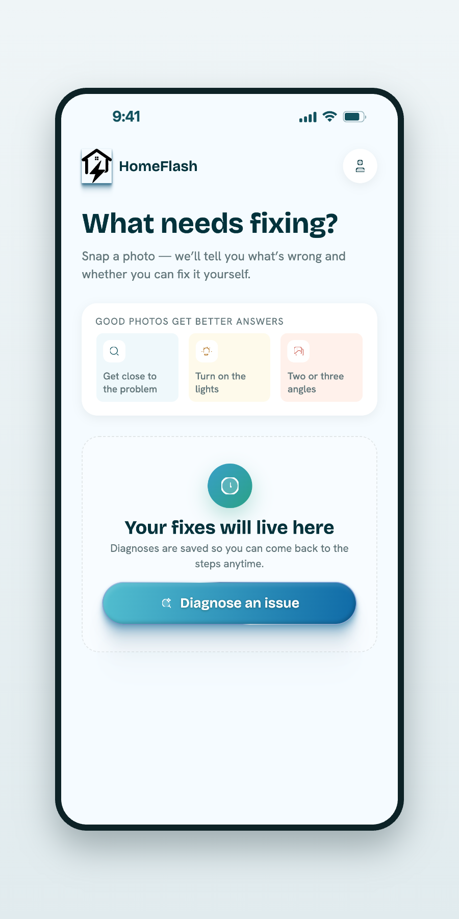 HomeFlash — dashboard